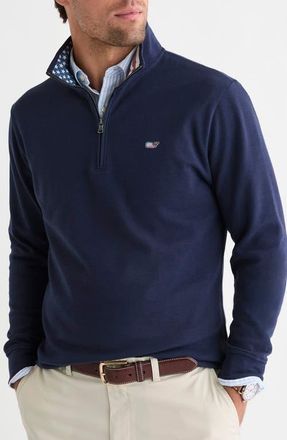Vineyard Vines Saltwater Quater Zip Pullover in Americana Navy at Nordstrom, Size Small
