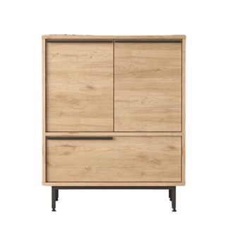 Calicosy Zapatero con 2 puertas y 1 abatible, decoraci&oacute;n nogal - A90,4 cm