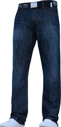 Smith & Jones New Mens Smith and Jones Designer Branded Straight Leg Regular Fit Relaxed Denim Jeans Pants Jeanbase Darkwash 40W X 30L