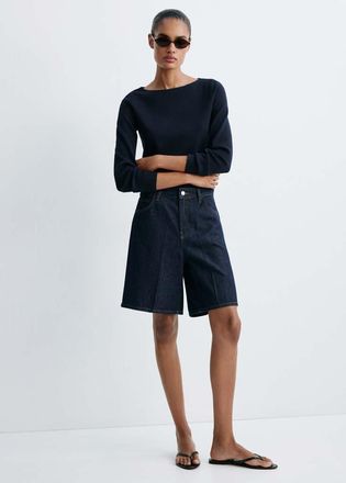 Mango Pullover maglia sottile collo a barca navy - Donna - XXS - MANGO