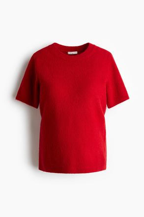 H&M MAMA Kurzarmshirt aus Feinstrick - Rot