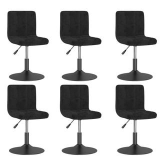 vidaXL Vidaxl - Sillas De Comedor Giratorias 6 Unidades Terciopelo Negro