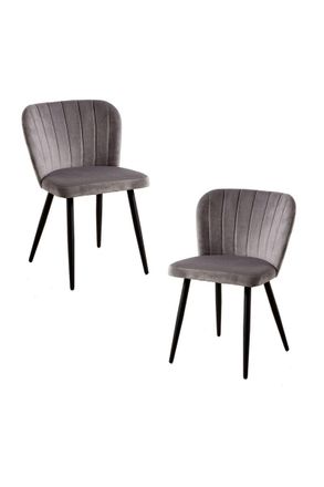 Regalos Miguel Packs Sillas Comedor - Pack 2 Sillas Luk Terciopelo - Gris Oscuro