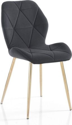 Oresteluchetta Juego De 4 Sillas De Terciopelo Dise&ntilde;o Para Cocina Y Sala De Estar Virginia Gold - Gris