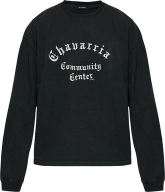 Willy Chavarria Community Center LS Buffalo T-shirt - Heren - Longsleeves - Grijs - L - Katoen - Tops