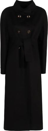 Valentino Garavani Cappotto doppiopetto con cintura - Nero