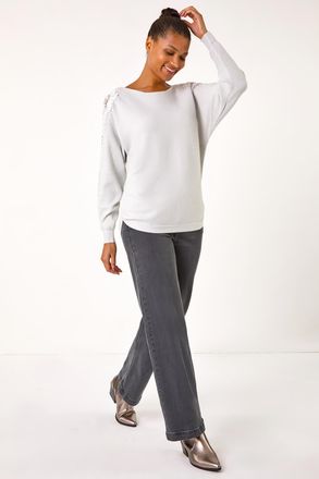 Roman Sparkly Sleeve Knit Jumper