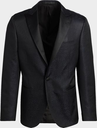 Corneliani Men & apos;s Wool-Silk Jacquard Sport Jacket