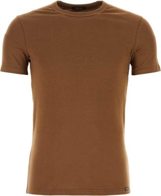 Tom Ford Brown stretch cotton blend t-shirt