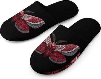Generic Luna Moth ValentineS Day Mens House Slippers Slip Indoor Slipper On Shoes Warm Outdoor