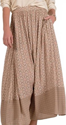 Elan 3 Tiered Maxi Skirt In Natural Boho