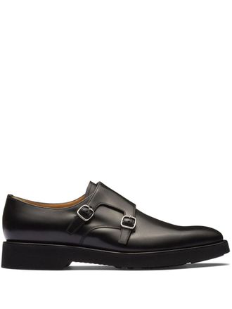 Churchs double-buckle leather monk shoes - men - Calf Leather/Leather/Calf Leather - 7 - Black