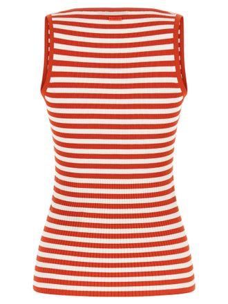 Max Mara Striped Ribbed Tank Top - Red