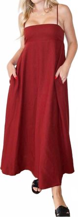 Nia Clove Square Neck Maxi Dress In Henna