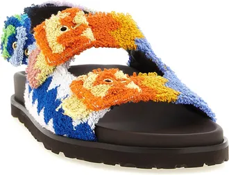 Missoni Womens Multicolor Goatskin Flat Sandals