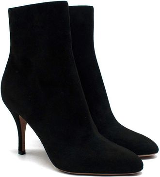 Valentino Garavani Valentino Black Suede Ankle Boots with Rockstud Detail Size 39.5