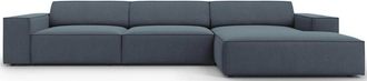 BLOOMINGLOFT 4-Sitzer Design Ecksofa Jodie mit Chaiselongue rechts - Strukturstoff