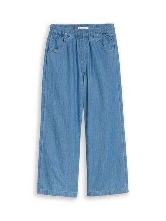 Tom Tailor Weite Jeans TOM TAILOR, Damen, Gr. 104, N-Gr, mid stone bright blau, Denim/Jeans, Obermaterial: 100% Baumwolle. Futter: 100% Baumwolle, unifarben, nor