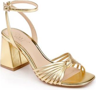 Badgley Mischka Nariah Ankle Strap Sandal in Gold Leather at Nordstrom, Size 9.5