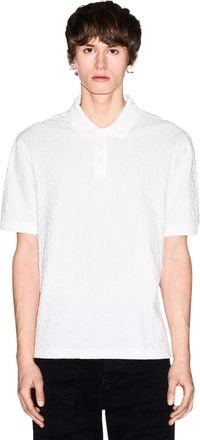 A|X Armani Exchange Polo met kraag en geometrisch patroon voor heren (Gebroken wit)