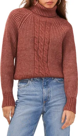 1.State Back Cutout Turtleneck Sweater in Terra Earth Brown at Nordstrom, Size X-Large