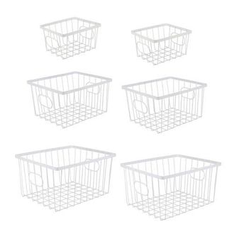 Happimess Camden Vintage Industrial Handmade Wire Metal Nesting Storage Baskets in White at Nordstrom