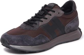 Hogan H601 Allacciato - Heren - Sneakers - Bruin - 42 EU - Leer - Schoenen
