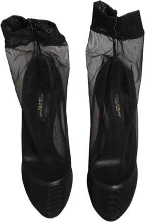 Dolce & Gabbana Womens Black Nylon Stretch Mesh Sock Boots Shoes 14+pa+09lf