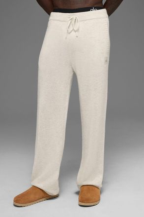 Alo | Wool Cashmere New Class Sweatpant in Bone Heather Beige, Size: Medium
