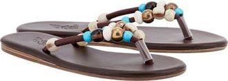 Ancient Greek Sandals Saionara Beaded Flip Flop in Brown at Nordstrom, Size 35