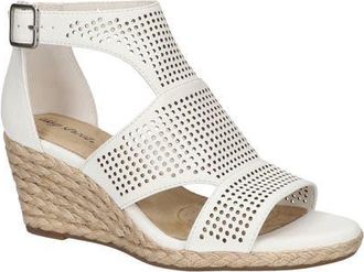 Easy Street Tova Espadrille Platform Wedge Sandal in White at Nordstrom, Size 6.5