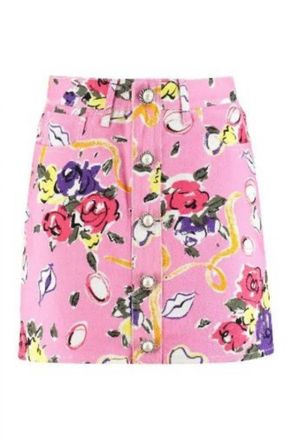 Alessandra Rich Womens Boucl&eacute; Knit Mini Skirt In Pink Multi