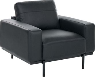 Beliani Armchair Black Faux Leather Metal Legs 1 Seater Classic Living Room Modern SOVIK