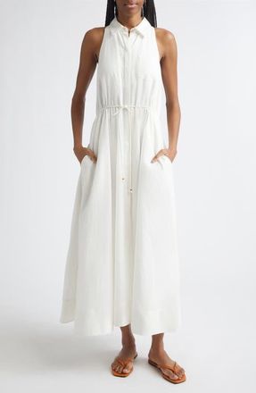 Toccin Tiana Sleeveless Linen & Cotton Shirtdress in Coconut at Nordstrom, Size X-Small