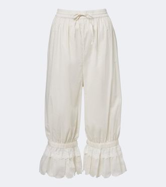 Staud Renzo embroidered cotton voile pants
