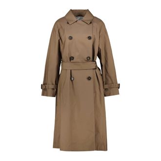 Max Mara Dames, Mantels, Bruin, Maat: 2XS Leer