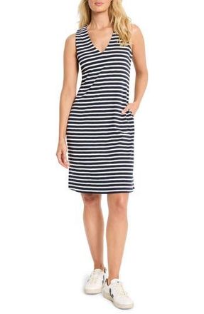 Nic+Zoe Stripe Sleeveless Cotton & Modal Tank Dress in Indigo Multi at Nordstrom Rack, Size Xx-Large