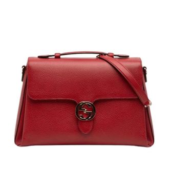 Gucci Pre-owned Vintage Satchel - Dames - Pre-owned - Rood - Maat: ONE Size Leer