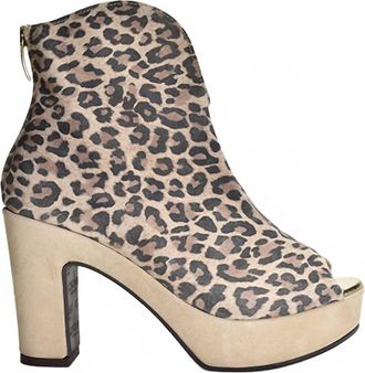 Cordani Womens Tabbi Peep-Toe Bootie In Ivory Cheetah