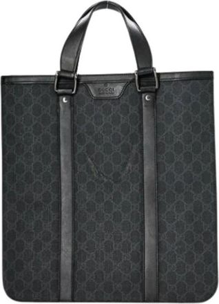 Gucci Pre-owned Tote Bags, male, Black, Size: ONE SIZE Pre-owned GG Plus Tote bag
