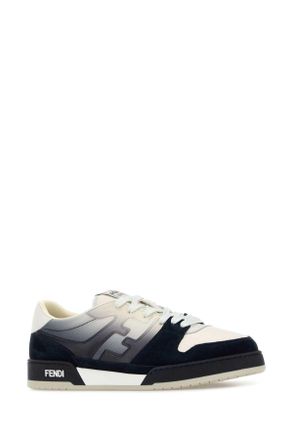 Fendi Mens Multicolor Leather Match Sneakers Navy+bianco Navy
