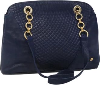 Bally Pre-owned Schoudertas - Dames - Vintage Schoudertas - Blauw - ONE Size - Leer - Vintage