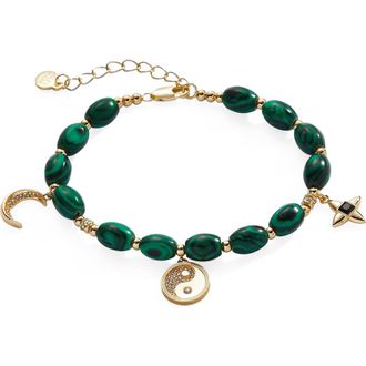 Alex and Ani Beaded Charm Bracelet in Malachite at Nordstrom