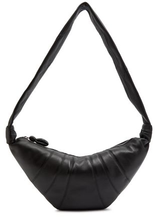 Christophe Lemaire Croissant Medium Grained Leather Shoulder bag - Black - One Size
