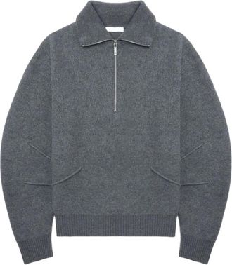 Helmut Lang Trui met ritskraag - Grijs