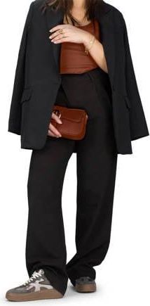 Haboob Aurelie leren snekers grijs