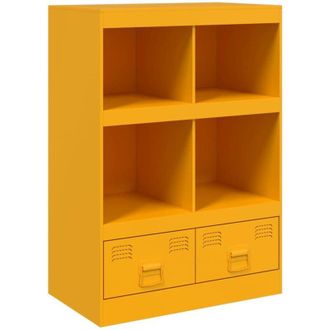 vidaXL Highboard Mustard Yellow 67x39x95 cm Steel Vidaxl