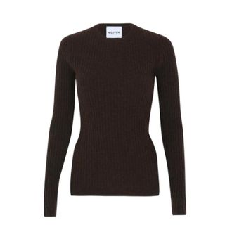 Kujten Jersey de punto con cuello redondo - Knitwear - Mujer - Marr&oacute;n - S