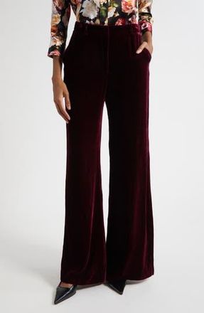 L'agence Pilar Wide Leg Velvet Pants in Dark Port at Nordstrom Rack, Size 00