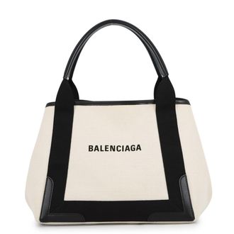 Balenciaga Black White Canvas Leather Handbag Pouch Tote Bag (Pre-Owned)